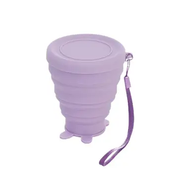 складная дорожная чашка многоразовая силиконовая дорожная чашка портативная походная чашка расширяемая с крышкой и ремешком пищевые кружки для