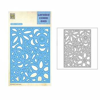2021 Новый слой цветочной фоновой пластины B Металлические режущие штампы для DIY Скрапбукинг Украшение Бумажные поделки и открытки Без штампа