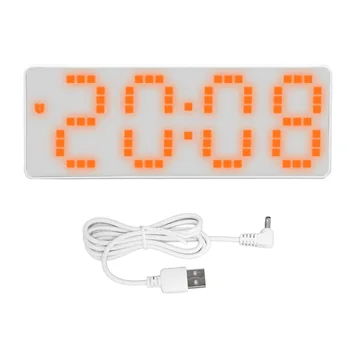  Настольные электронные часы Простое управление Оранжевый номер Температурный дисплей Цифровой будильник Многофункциональный для студентов для офиса