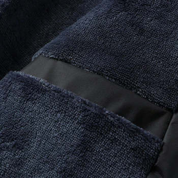 Мужское модное мешковатое пальто Зимнее теплое пальто на меховой подкладке Куртка с длинным рукавом на молнии Черный/синий Размеры L 3XL