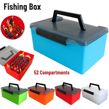 Рыболовный ящик 52 отсека Ящик для хранения приманки Встроенный дренажные отверстия Коробка для снастей для ловли креветок Коробка для рыболовных снастей