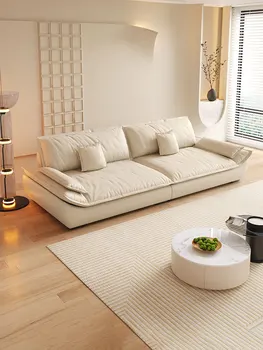 Итальянский стиль, современная простая технология, ткань, художественный парусник, диван, легкий, экстравагантный, высококачественный, бархатный, супер широкий, сидящий глубокий ряд