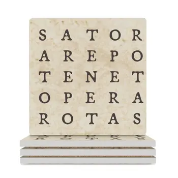 Sator Square - Средневековый талисман Талисман Керамические подставки (квадратные) керамическая подставка навалом животные милые подставки