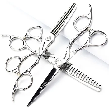 Комбинированный набор ножниц, парикмахерская, 6-дюймовые плоские ножницы для парикмахерских, набор ножниц с мелкими зубьями