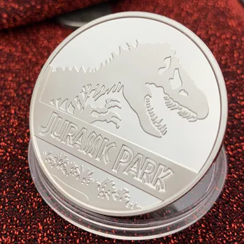 Американский Парк Юрского периода Динозавр Серебряное животное Памятная монета Коллекция памятных монет Детский день рождения Рождество Зубная фея Подарки