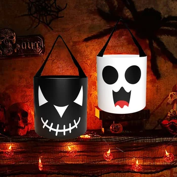 Хэллоуин Складная корзина для конфет Ghost Многоцелевая многоразовая корзина для подарков Портативный тематический подарок для детей