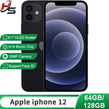 Apple iPhone 12 64 ГБ / 128 ГБ ПЗУ Разблокированный 6,1-дюймовый OLED-экран A14 Bionic Чип с Face ID 12 МП + 12 МП камера NFC