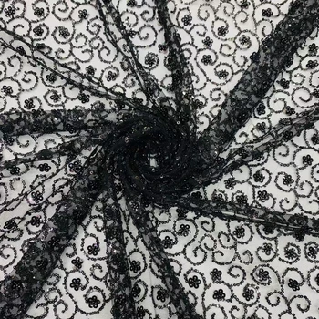 Роскошные кружева из бисера Высококачественные ткани 2022 года для свадебных женщин Африканский тюль с пайетками Тяжелые бусины ручной работы Дубай Новая нигерийская сетка
