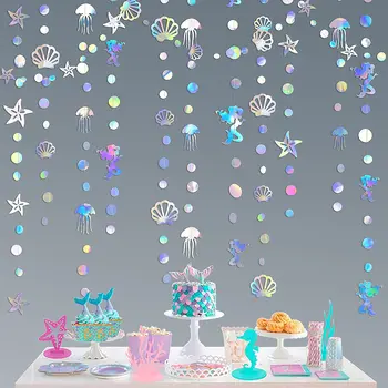 Ocean Series Раковина русалки Цветочное висячее украшение Аксессуары для вечеринки по случаю дня рождения Украшения на день рождения Кулоны