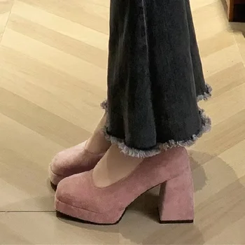 Mary Janes Обувь Женщины Элегантные туфли на высоком каблуке 2024 Осенняя платформа Массивные сандалии Дизайнер Новое платье Туфли для вечеринок Zapatos Mujer