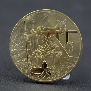 Новая религия Иисуса Христа Коллекция памятных монет Подарочный сувенир Позолоченные монеты Арт Металл