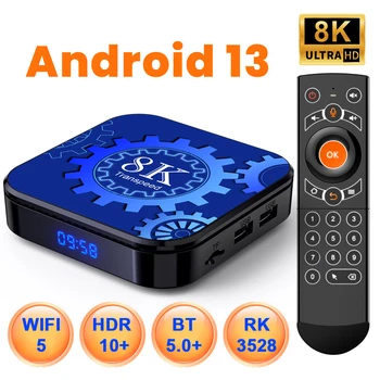Transpeed Android 13 TV Box Wifi5 4K 3D Поддержка 8K Видео BT5.0 + RK3528 OTA Обновление Медиаплеер Телевизионная приставка