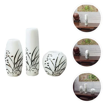 3 шт. цветочные вазы декоративная синяя ваза и белый фарфор для домашнего декора шинуазри набор китайский- цветочные вазы миниатюрная сцена