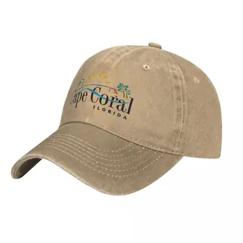 Официальный логотип Кейп-Корал, Флорида Кепка Ковбойская шляпа новая в шляпе ведро шляпа косплей шляпа для женщин мужская