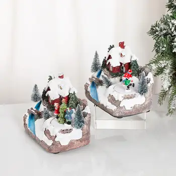 Креативный манекен катание на коньках музыкальные украшения смола рождественские музыкальные украшения рождественский снежный поток сцена орнамент для вечеринки