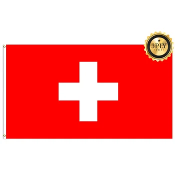 швейцарский флаг двухслойный с затеняющей тканью 90 * 150 праздничный универсальный флаг, красочный флаг, открытый флаг для болельщиков