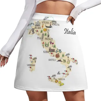 Карта путешествий по Италии Мини-юбка летние платья для женщин 2023 женская одежда корейский стиль