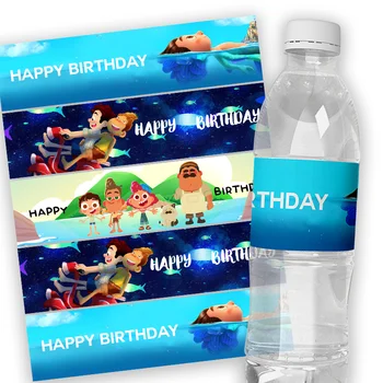 24 шт. Персонализированные пользовательские этикетки для бутылок воды Disney Luca Обертки для бутылок с водой Детский детский душ День рождения Украшение для вечеринки