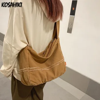 All Match Grunge Винтаж Простые женские сумки Y2k Эстетика высокой вместимости Модная сумка через плечо Модные повседневные сумки через плечо