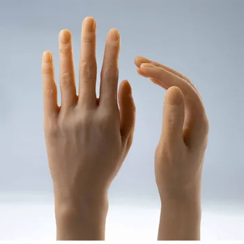 Настоящий силиконовый мужской манекен рука для дисплея часы ювелирные изделия нейл-арт рука искусство палец фиксированный сгибаемый регулируемый модель рука