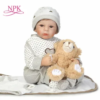 NPK Реалистичный 23 '' Новорожденный ребенок мягкий силиконовый виниловый корпус Reborn Куклы Baby Princess Brinquedos Лучшие подарки на день рождения для девочки