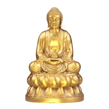 Чистая медь Статуя Шакья Мани Домашние украшения сидят на приеме Будды Лотоса Гостиная, которая приглашает талисман удачи