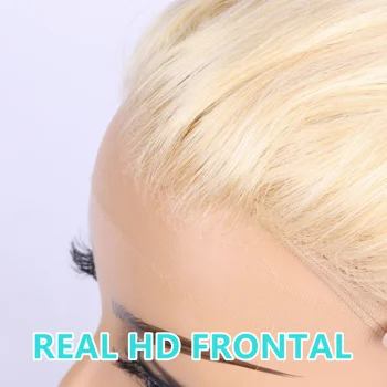 613 Медовый блондин Полный фронтальный Человеческие волосы Real HD 13x4 13x6 613 Фронтальный с детскими волосами Body Wave 13x4 HD Frontal Remy Бразильский