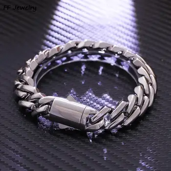 Хип-хоп кубинские цепные ожерелья для мужчин и женщин браслеты циркон пряжка позолоченный серебряный цвет нержавеющая сталь ювелирные аксессуары