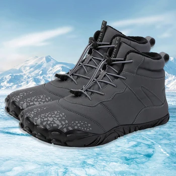 Теплая хлопчатобумажная обувь Плюшевые водонепроницаемые походные ботинки Удобные мужские кроссовки Ветрозащитные для активного отдыха осенью и зимой