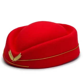 Шапка стюардесс Женская мода шерстяные Форменные кепки Шляпа для девочек Для форменных кепок Женский Новый 2023