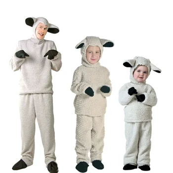 Хэллоуин Косплей Детский день Костюм животного Взрослые дети Младенец Овечка Ролевая игра Костюм овцы