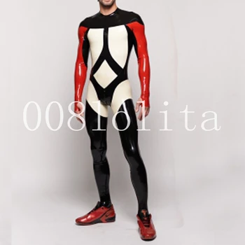 100% латексная резина Мужские красивые гоночные костюмы Колготки модные Комбинезон Размер XS~XXL
