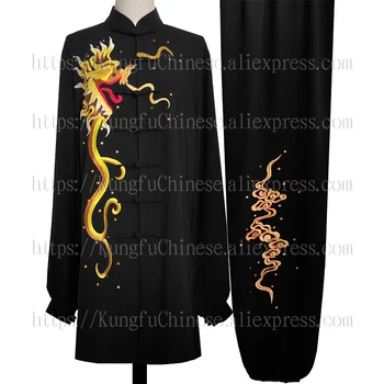 Удлиненный стиль Форма тайцзицюань Одежда Тайцзи Костюм для боевых искусств кунг-фу одежда для мужчин, женщин, девочек, детей, мальчиков, детей, взрослых унисекс