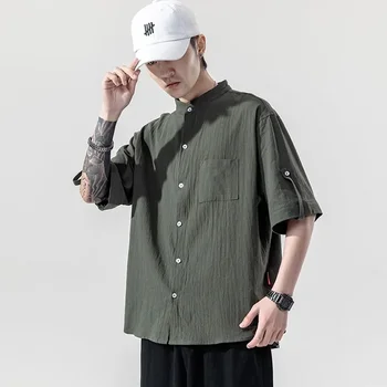 Летние топы в китайском стиле 2020 Традиционная китайская одежда для мужчин Тан Костюм Повседневные свободные рубашки Топ Интернет-магазин китайского языка 10924