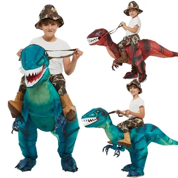 Velociraptor T REX Талисман Надувной Костюм Для Детей Аниме Хэллоуин Костюмы Динозавр Подарок На День Рождения Для Вечеринки Косплей Blow Up