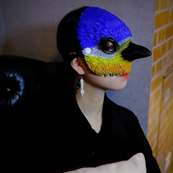 Косплей Причудливая маска для птиц совы Мягкая пенная маска Клюв на половину лица Маска с длинным носом Маска для карнавальной вечеринки