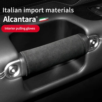 2 шт. для Alcantara Audi A4A6LA8LA3A5Q3Q5LQ7Q8 защитная крышка дверной ручки из оленьей кожи салон автомобиля высококачественные аксессуары