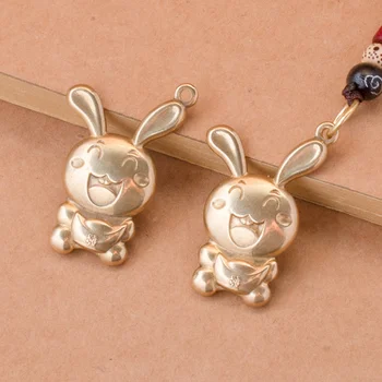 4 шт. Кулон кролика для ожерелий Украшение Ювелирные изделия Принадлежности для изготовления латуни Брелок Медальон