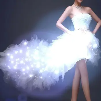Lumious белые платья Светодиодное платье Сексуальная женская вечеринка одежда светодиодная ткань с подсветкой