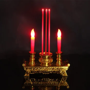 Свеча Буддизм Китайский алтарь Лампа Медитация Декор Китайская электрическая свеча Китайский алтарный свет Китайская алтарная свеча