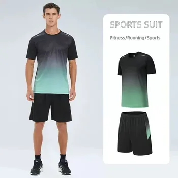 2023 Новая летняя спортивная одежда для мужчин Костюм для бадминтона Футболка для бега на открытом воздухе Шорты Дышащий мужской тренировочный короткий спортивный костюм