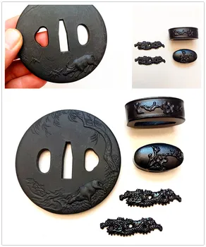 Набор Железный Фитинг Цуба Кашира Фути Для Японского Самурайского Меча Катана Танто Аксессуар