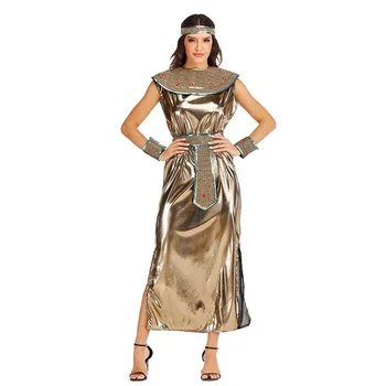 Женщины Древнеегипетская богиня Косплей Платья Взрослый Хэллоуин Фараон Костюм Карнавал Пасха Пурим Маскарадный костюм