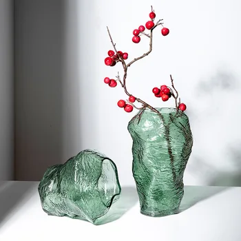 Прозрачная стеклянная ваза Нерегулярный каменный узор Аксессуары для цветочных композиций Гидропоника Террариум Аксессуары для украшения дома