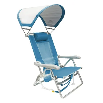 Пляжный стул с рюкзаком для солнцезащитного козырька, синий Saybrook, портативный складной стул для взрослыхНа открытом воздухе