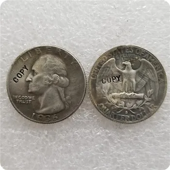 США 1936-S,D Вашингтон Квартал КОПИЯ МОНЕТЫ памятные монеты-реплики монеты медали коллекционные предметы