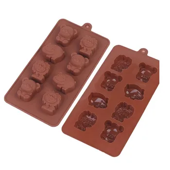 Домашняя кухня Термостойкая силиконовая форма для животных Бегемот лев Медведь в форме шоколадного мыльного торта DIY кухонная утварь 1шт