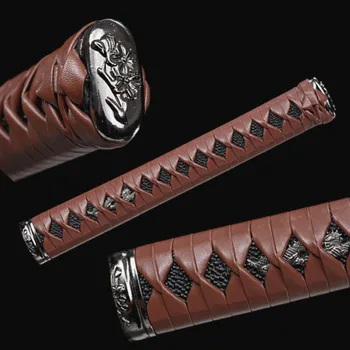 26 см высокое качество кожа цука ручка для японского меча самурай катана катана фитинги бесплатная доставка
