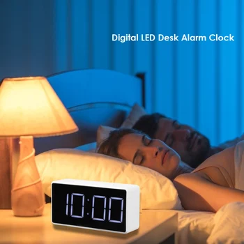 Snooze Настольные часы Большой светодиодный цифровой будильник с USB-портом для зарядного устройства для телефона