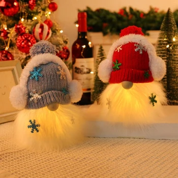3xКреативный детский рождественский подарок 2024 Новый год светящаяся музыка Вязаные куклы для шапки